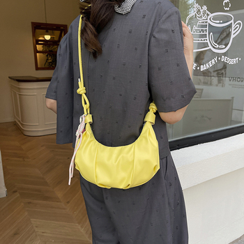 Geantă de subraț pentru femei, în stil dumpling, de înaltă calitate, vară 2025, plisată, stil coreean, curea crossbody