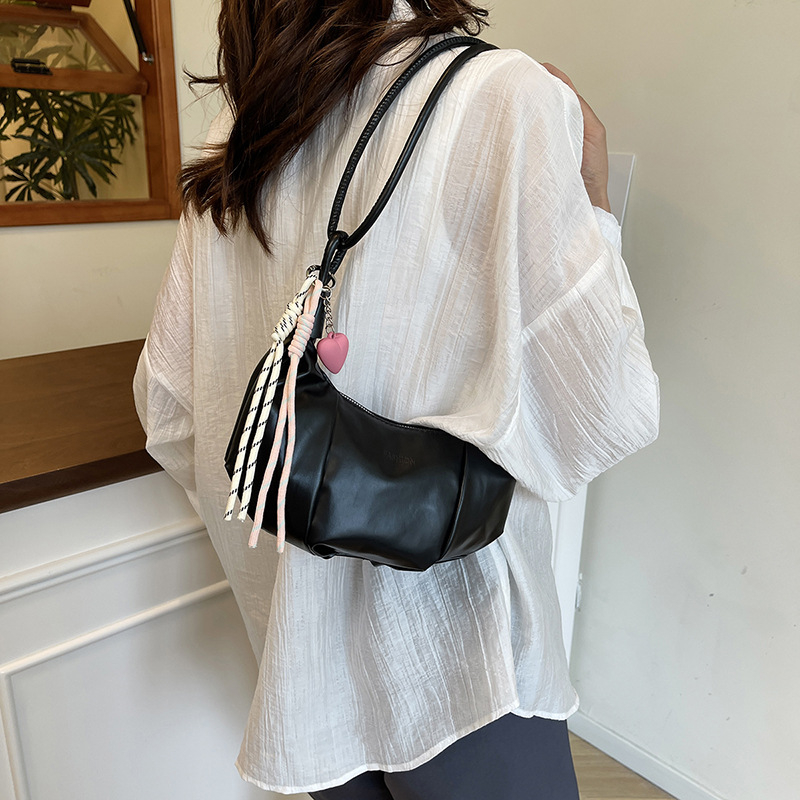 Geantă de subraț pentru femei, în stil dumpling, de înaltă calitate, vară 2025, plisată, stil coreean, curea crossbody