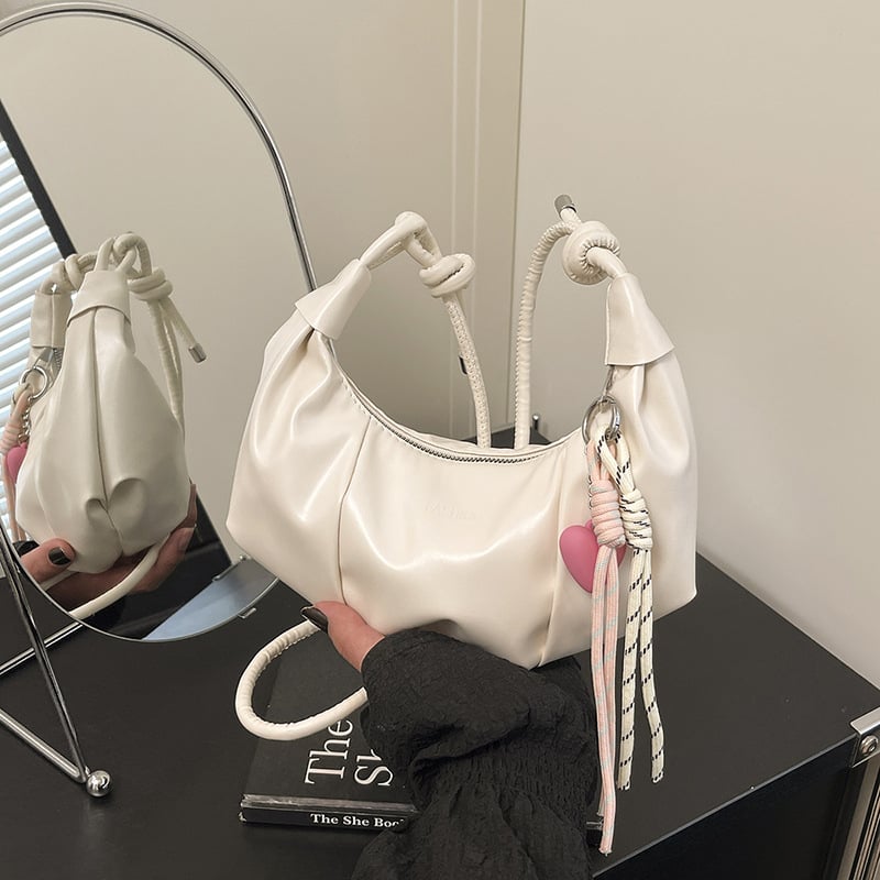 Geantă de subraț pentru femei, în stil dumpling, de înaltă calitate, vară 2025, plisată, stil coreean, curea crossbody