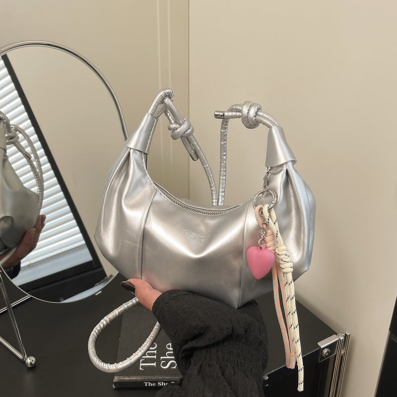 Geantă de subraț pentru femei, în stil dumpling, de înaltă calitate, vară 2025, plisată, stil coreean, curea crossbody