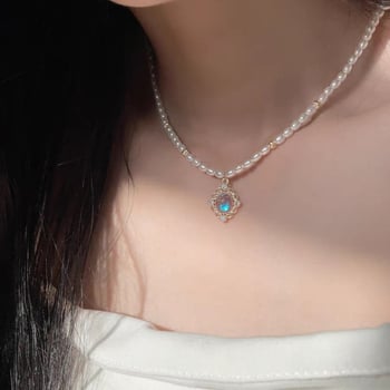 Colier din perle de apă dulce, stil francez, design de nișă, aspect elegant, tendința 2024