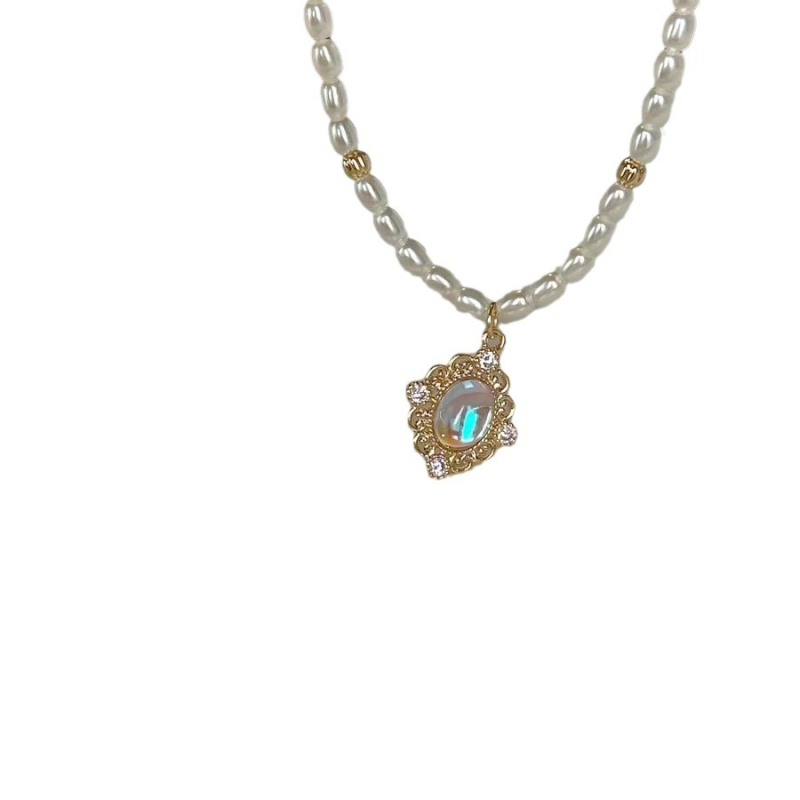 Colier din perle de apă dulce, stil francez, design de nișă, aspect elegant, tendința 2024