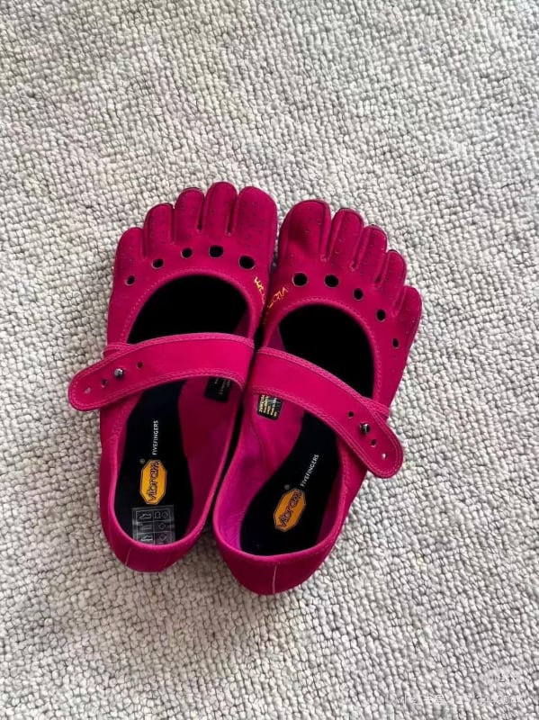 Pantofi Mary Jane cu cinci degete pentru yoga, pilates și dans, talpă moale, anti-derapare, interior și exterior, cu degete separate