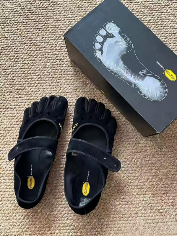 Pantofi Mary Jane cu cinci degete pentru yoga, pilates și dans, talpă moale, anti-derapare, interior și exterior, cu degete separate