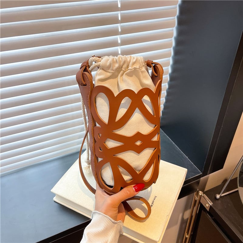 Geantă crossbody pentru telefon, decupată, stil coreean retro, design de nișă, cu ciucuri