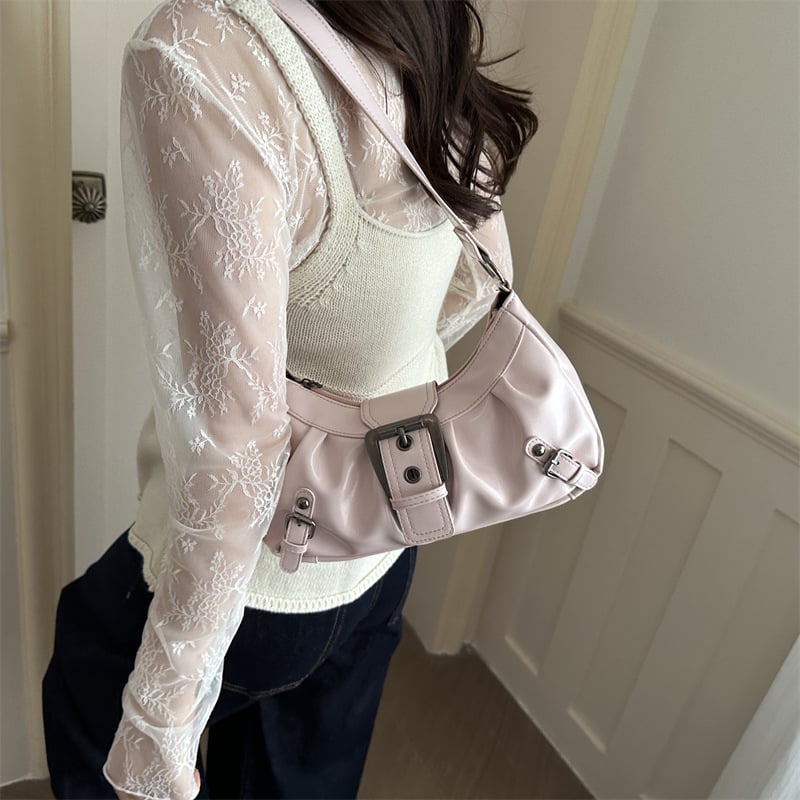 Geantă de umăr casual modernă pentru femei, în formă de dumpling, primăvara 2026, material PU