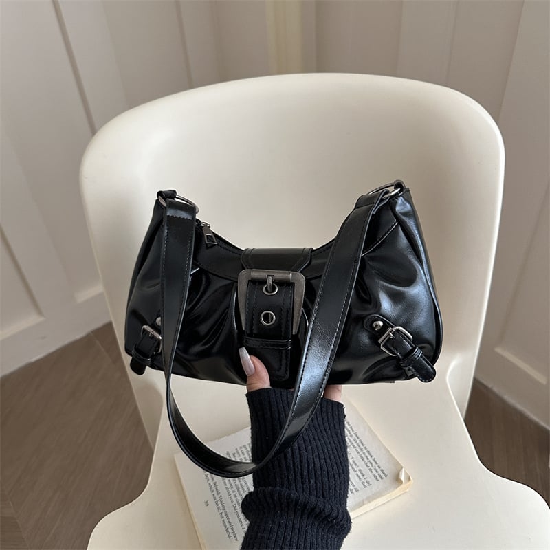 Geantă de umăr casual modernă pentru femei, în formă de dumpling, primăvara 2026, material PU