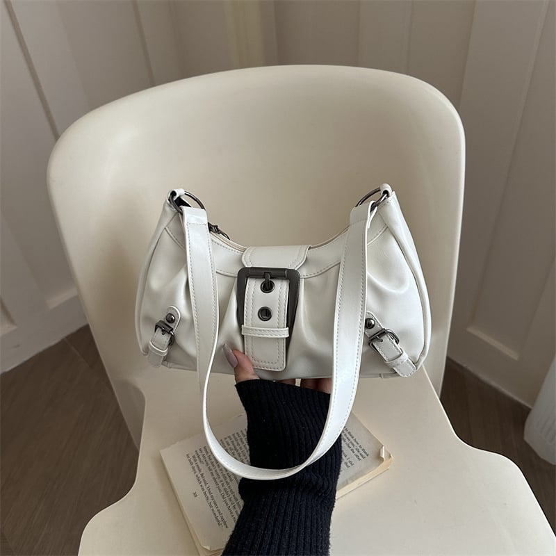 Geantă de umăr casual modernă pentru femei, în formă de dumpling, primăvara 2026, material PU
