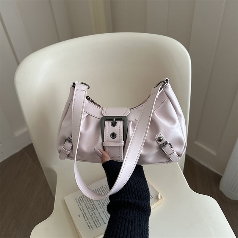 Geantă de umăr casual modernă pentru femei, în formă de dumpling, primăvara 2026, material PU