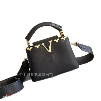 Geantă de umăr din piele naturală pentru femei, crossbody, cu design Capucines floral