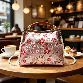 Geantă clutch în formă de scoică pentru femei, 2026 noul model, geantă de seară în stil chinezesc cu design floral