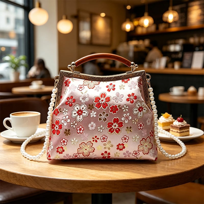 Geantă clutch în formă de scoică pentru femei, 2026 noul model, geantă de seară în stil chinezesc cu design floral