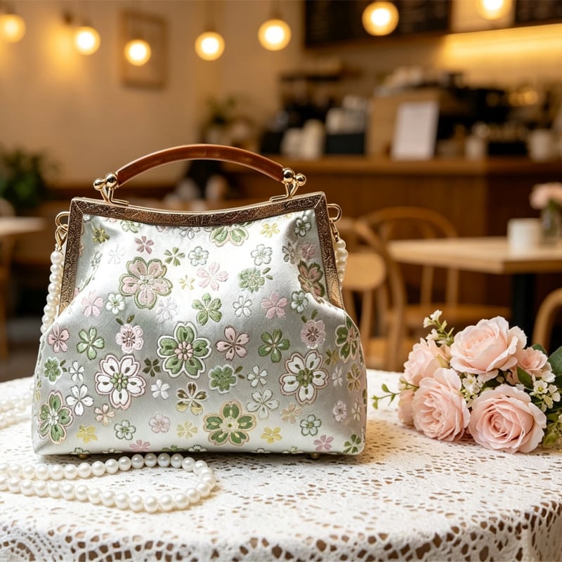 Geantă clutch în formă de scoică pentru femei, 2026 noul model, geantă de seară în stil chinezesc cu design floral