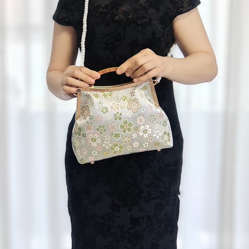 Geantă clutch în formă de scoică pentru femei, 2026 noul model, geantă de seară în stil chinezesc cu design floral