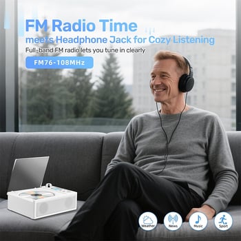 Player CD/MP3 portabil cu difuzor Bluetooth și radio FM