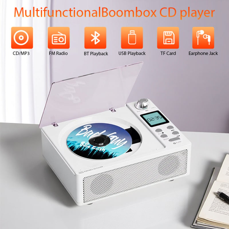 Player CD/MP3 portabil cu difuzor Bluetooth și radio FM