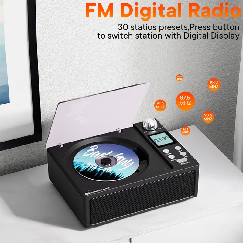 Player CD/MP3 portabil cu difuzor Bluetooth și radio FM