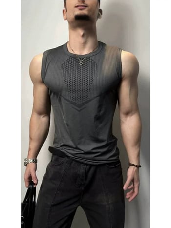 Tricou fără mâneci sport pentru bărbați, uscare rapidă, stil premium de vară, model 2026, tricou elastic pentru antrenament