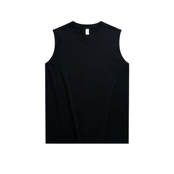 2025 Top fără mâneci din bumbac 100%, culoare solidă, guler rotund, model de bază, unisex, vară
