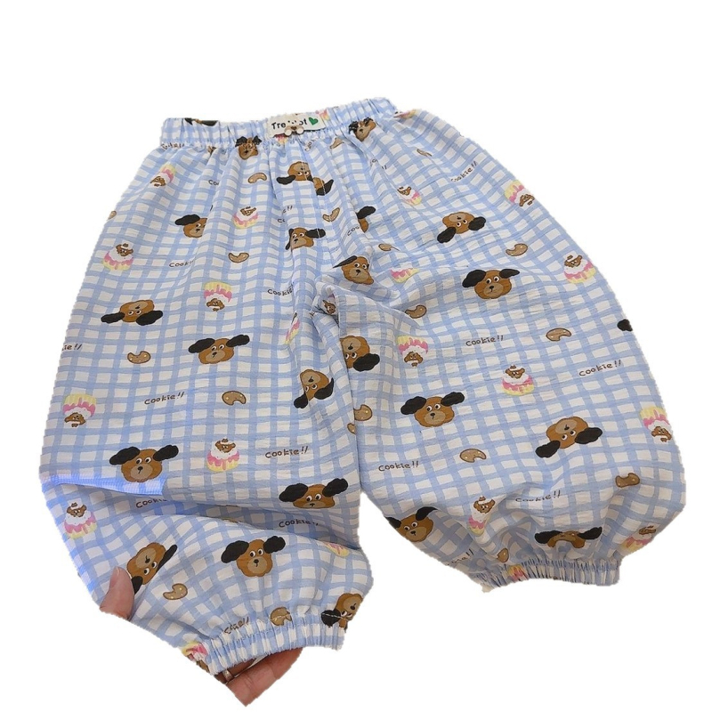 Pantaloni scurți de vară pentru copii, cu imprimeu animat și protecție împotriva țânțarilor, croială cropped