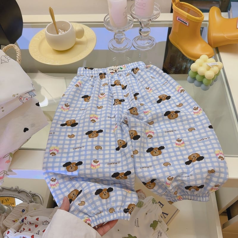 Pantaloni scurți de vară pentru copii, cu imprimeu animat și protecție împotriva țânțarilor, croială cropped