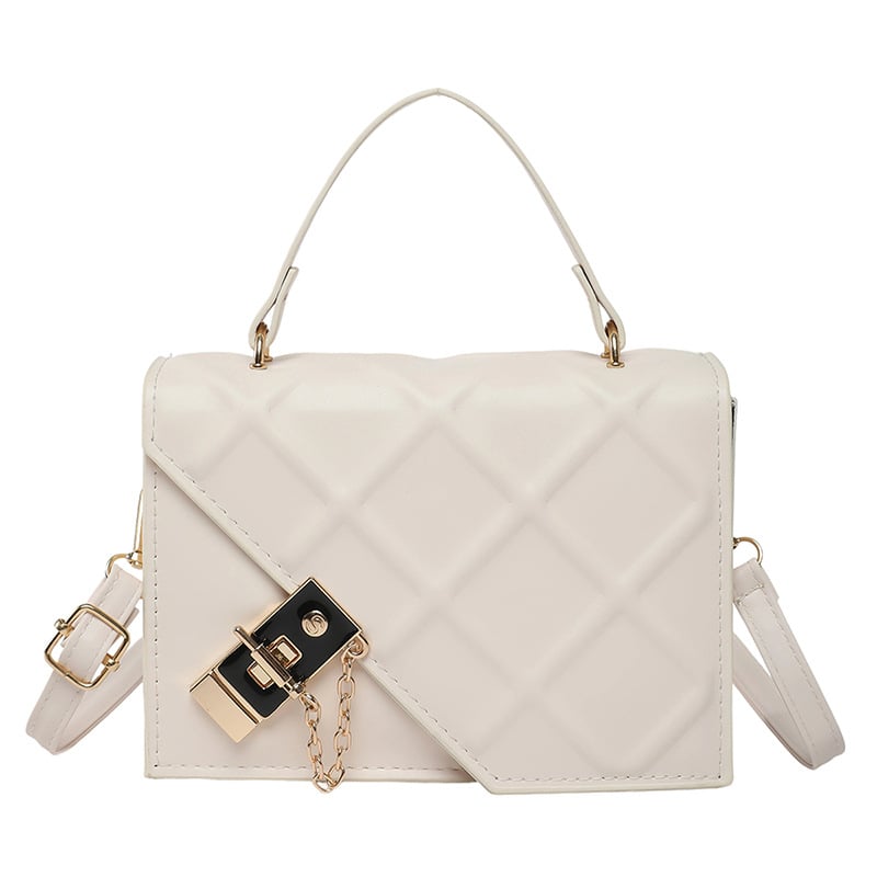 Geantă mică cu lanț, în stil coreean, model quilt diamant, formă pătrată, crossbody, 2025 nou, PU material, textură modernă
