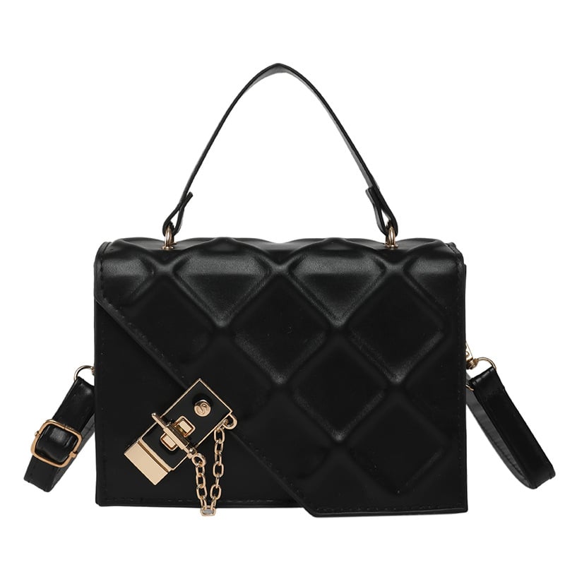 Geantă mică cu lanț, în stil coreean, model quilt diamant, formă pătrată, crossbody, 2025 nou, PU material, textură modernă