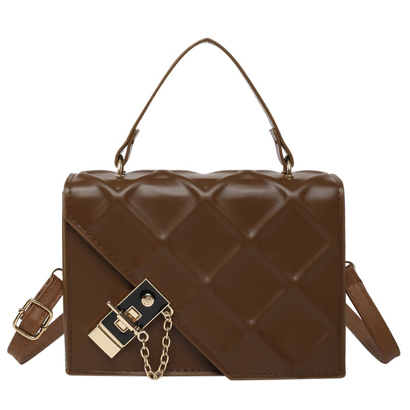 Geantă mică cu lanț, în stil coreean, model quilt diamant, formă pătrată, crossbody, 2025 nou, PU material, textură modernă