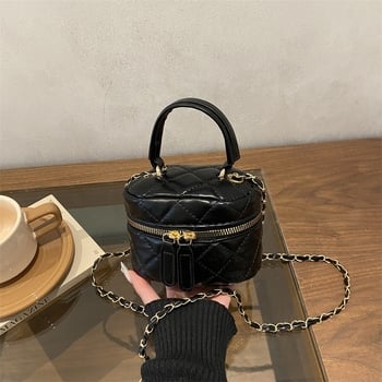 Geantă de damă cu broderie, în formă de cutie, capacitate mare, curea din lanț pentru umăr sau crossbody, pentru femei