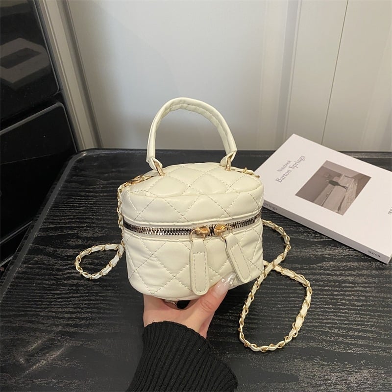 Geantă de damă cu broderie, în formă de cutie, capacitate mare, curea din lanț pentru umăr sau crossbody, pentru femei