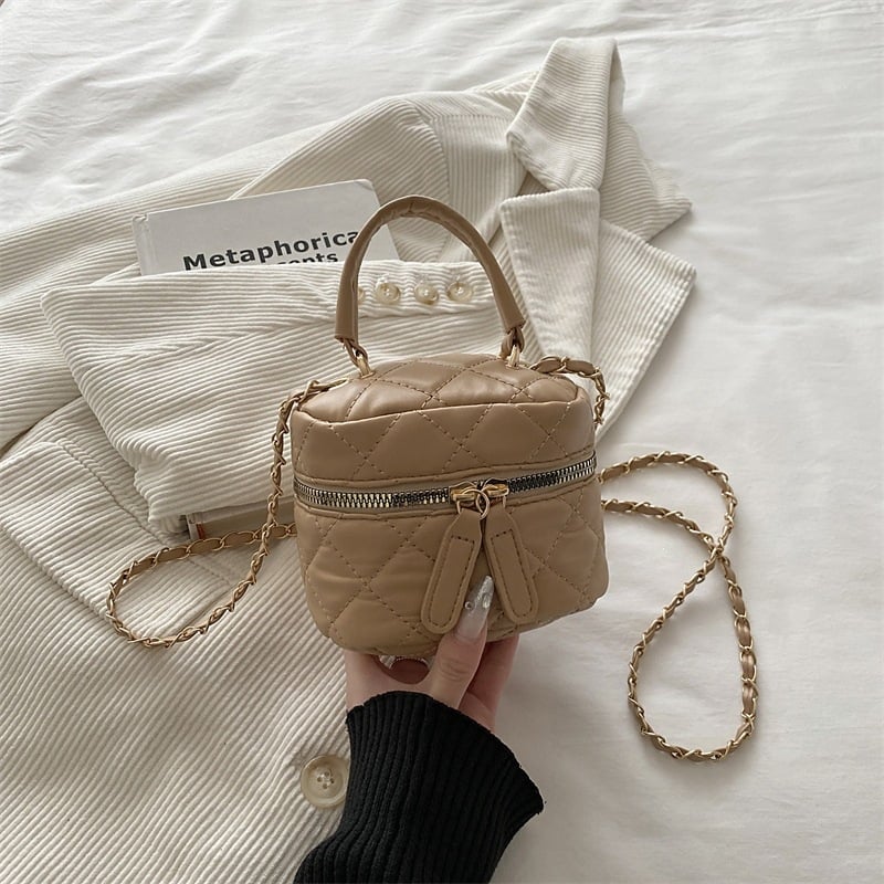 Geantă de damă cu broderie, în formă de cutie, capacitate mare, curea din lanț pentru umăr sau crossbody, pentru femei