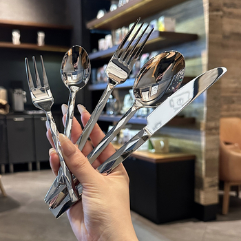 Noul set de tacâmuri din oțel inoxidabil, cu formă diamant, pentru uz hotelier și casnic, cu cuțite îngroșate, furculițe și linguri