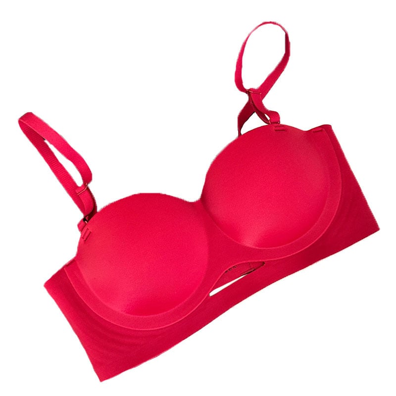 Sutien fără arc, cupe rotunde, subțire, push-up, cupă 1/2, pentru purtare în straturi