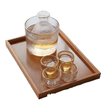 Set de pahare din sticlă pentru uz casnic, decantor transparent pentru băuturi spirtoase și set de saké, stil minimalist