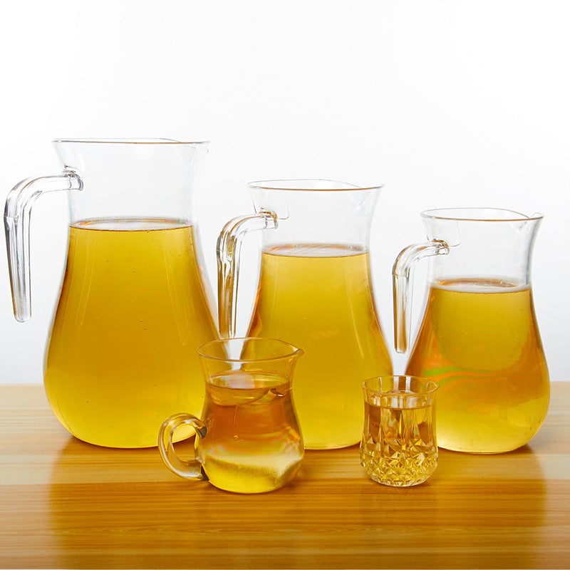 Decantor din acrilic cu mâner, dozator transparent pentru lichior și suc, capacitate peste 1000 ml