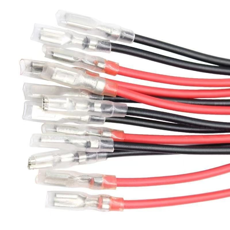 Sârmă arc 2.8/3.8/4.8/6.3 mm, cablu terminal roșu-negru, cu un capăt sau două capete, cablu de conectare izolat