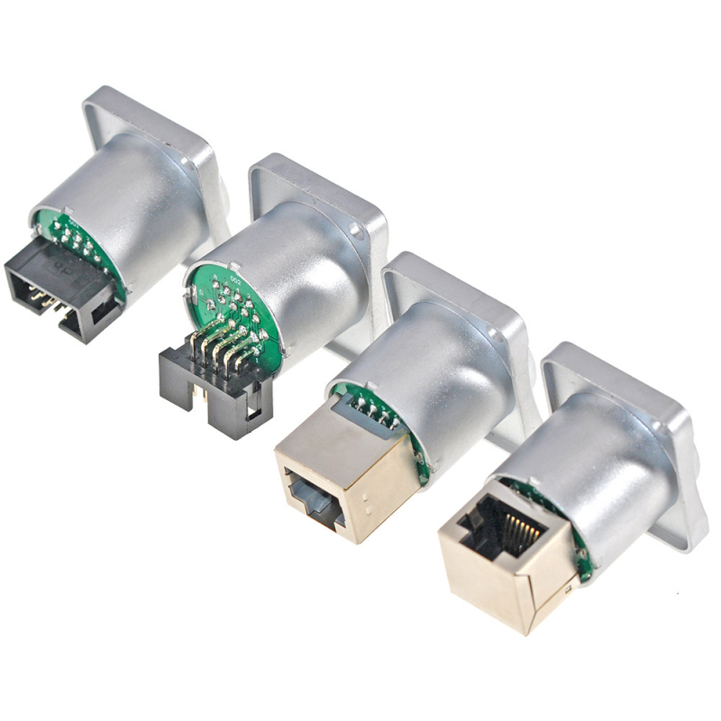 RJ45 etanș pentru cabluri de rețea industriale, priză cu unghi de 90°, semnal pentru afișaj