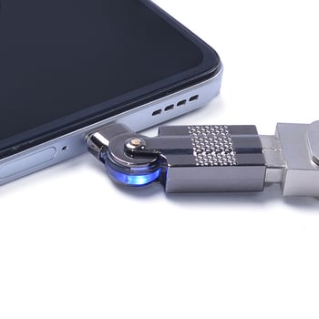 Adaptor rotativ din aliaj de zinc USB-A femelă către USB-C masculin, pentru încărcare și transfer de date, 3A