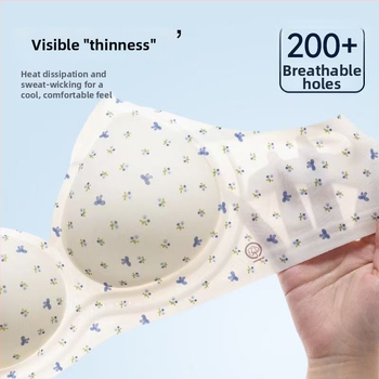 Lenjerie Camellia Flower Soufflé pentru femei, sutien fără cusături, spate respirabil, susținere și ridicare pentru sân mic, design răcoros și subțire