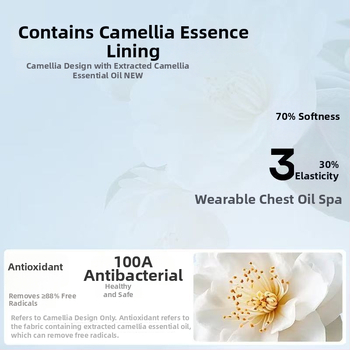 Lenjerie Camellia Flower Soufflé pentru femei, sutien fără cusături, spate respirabil, susținere și ridicare pentru sân mic, design răcoros și subțire