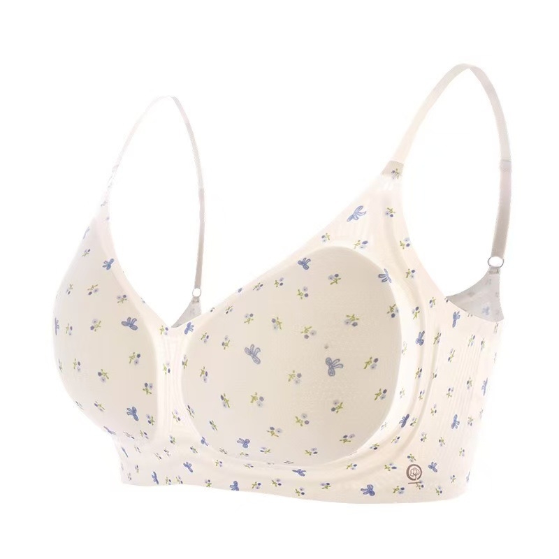 Lenjerie Camellia Flower Soufflé pentru femei, sutien fără cusături, spate respirabil, susținere și ridicare pentru sân mic, design răcoros și subțire
