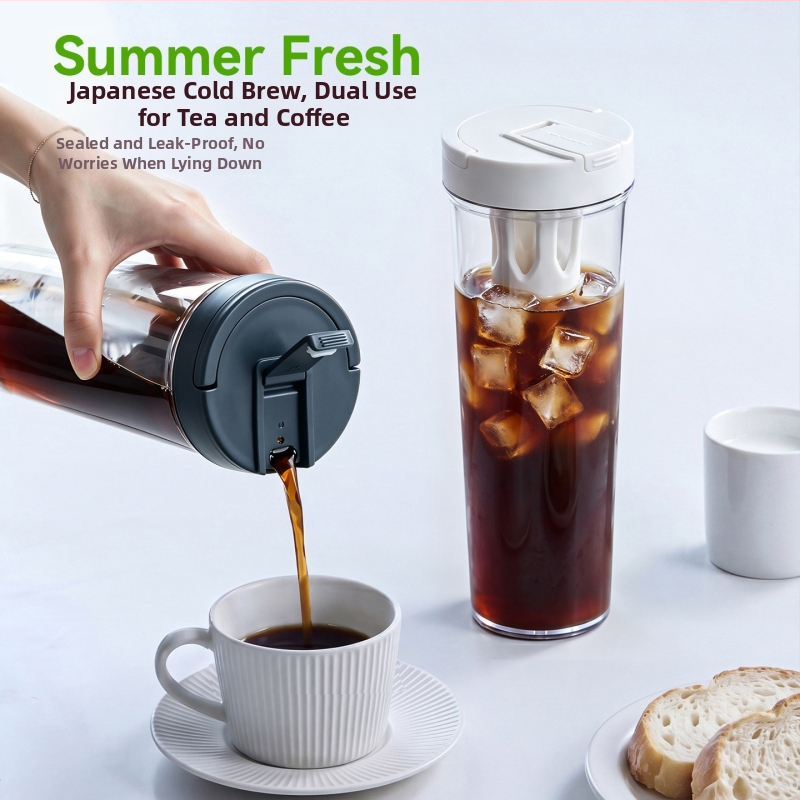 Kanvica na studenú kávu Cold Brew 1000 ml – veľkokapacitná kanvica na ovocný čaj, čiernu kávu a studenú vodu; prenosná ľadová odkvapkávacia kanvica