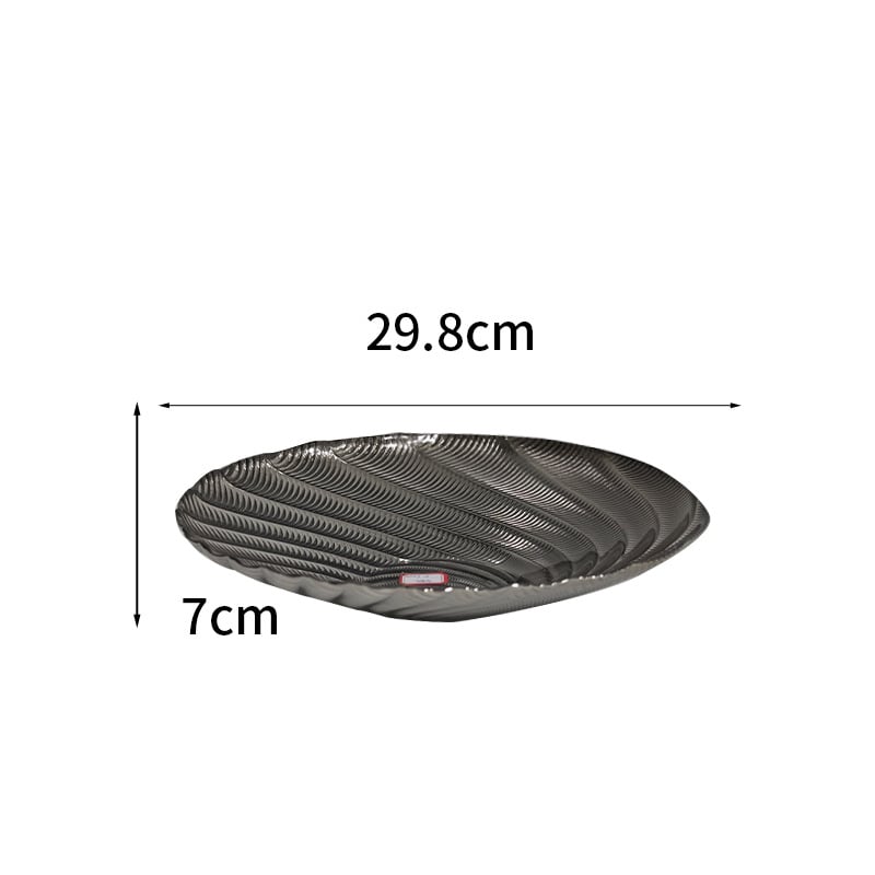 Platou premium din sticlă pentru fructe, pentru sufragerie, farfurie rotundă mare pentru bomboane, cu model în spirală închis
