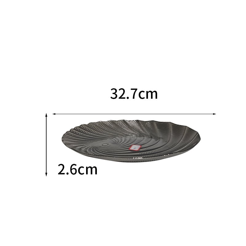 Platou premium din sticlă pentru fructe, pentru sufragerie, farfurie rotundă mare pentru bomboane, cu model în spirală închis