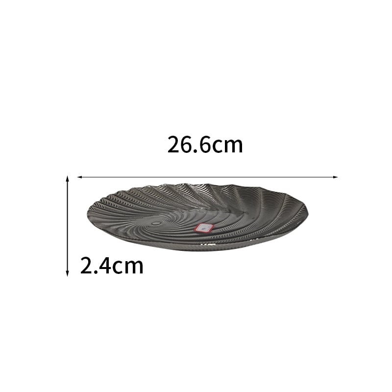 Platou premium din sticlă pentru fructe, pentru sufragerie, farfurie rotundă mare pentru bomboane, cu model în spirală închis