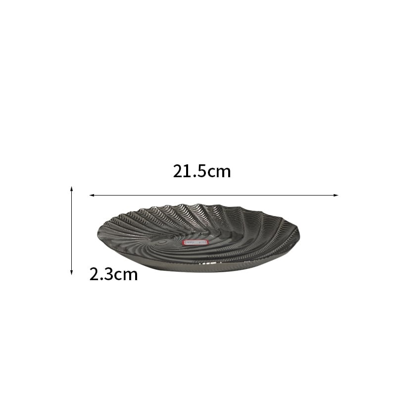 Platou premium din sticlă pentru fructe, pentru sufragerie, farfurie rotundă mare pentru bomboane, cu model în spirală închis