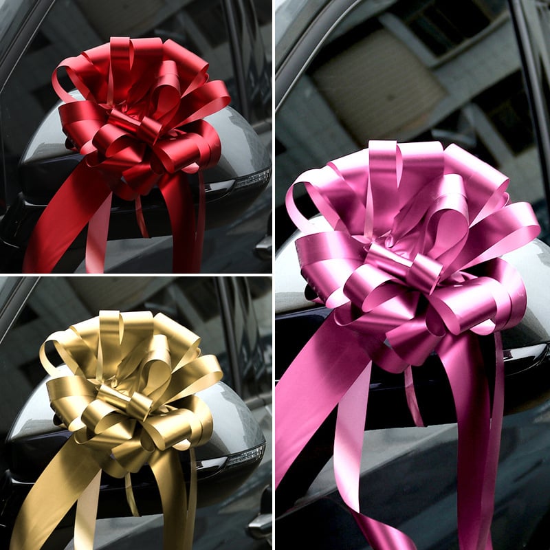 Decorațiuni pentru mașina de nuntă cu panglici, buchete din panglici, decor pentru încăpere și procesiune (din plastic)