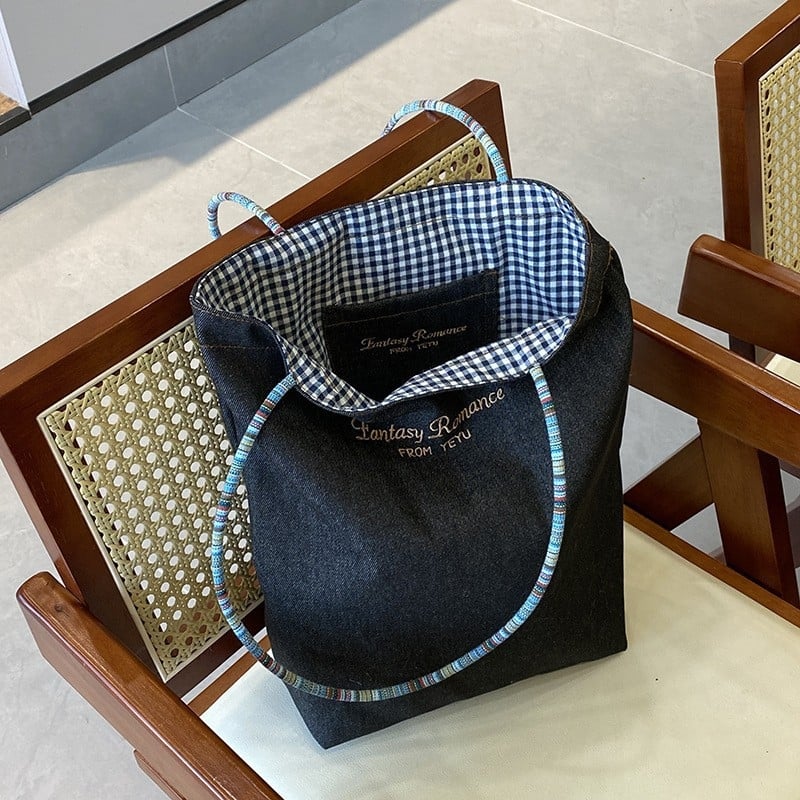 Geantă tote din corduroy cu două fețe pentru femei, capacitate mare, versatilă, la modă, retro, casual, curea de umăr pentru muncă și navetă