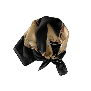 Șal pătrat de vară pentru femei, stil retro, 53×53 cm, satin chiffon ușor, stil coreean, elegant și versatil