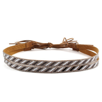 Bandă textilă cu paiete și cristale – accesoriu reglabil pentru pălării, curele și alte accesorii